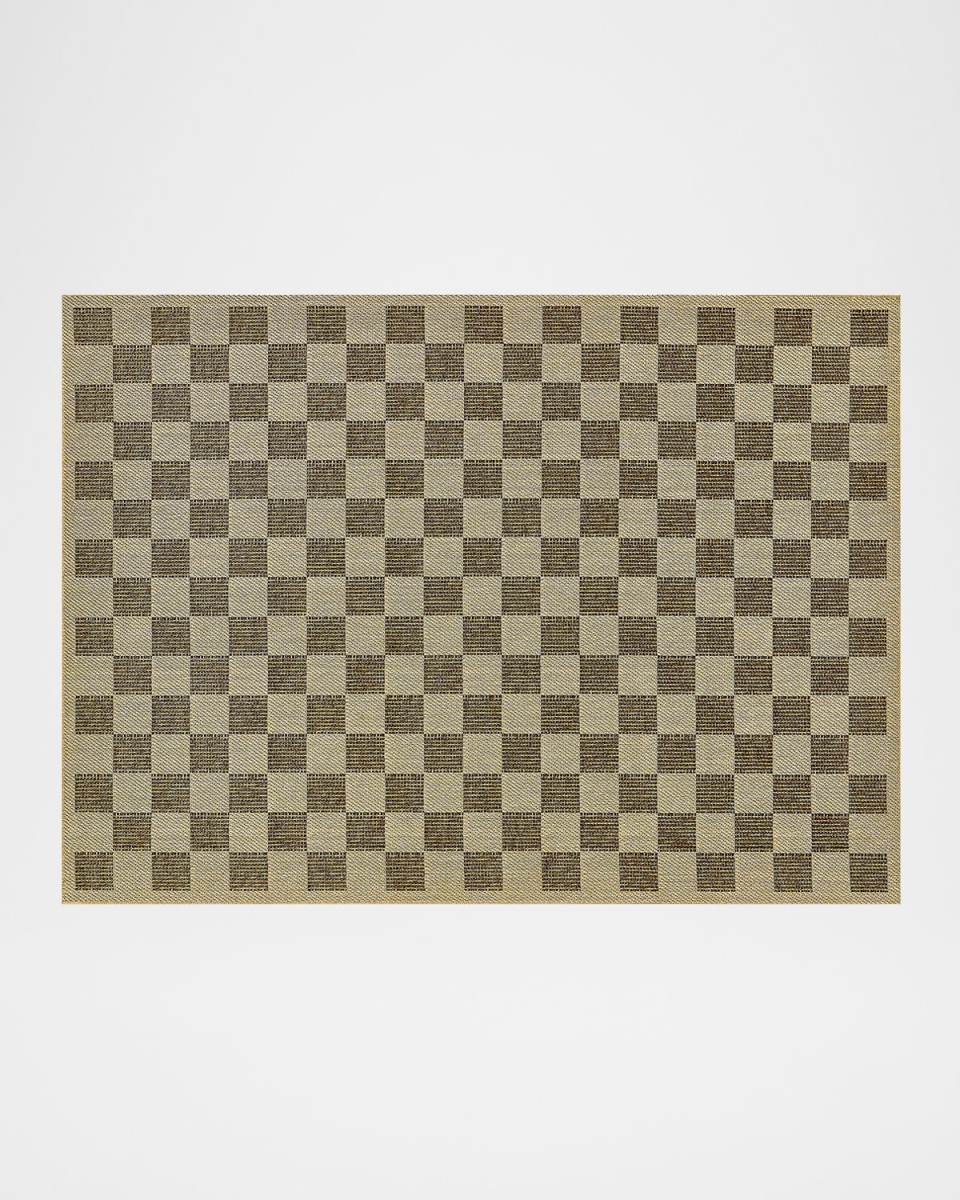 Black Check Indoor/Outdoor Rug, 5' x 8'